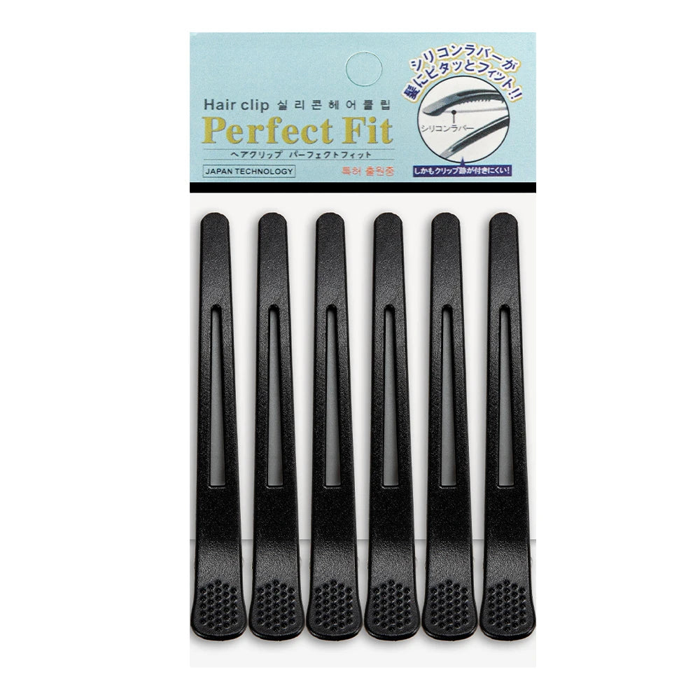 6Pcs Professional Hair Clips Women Styling Sectioning Non-Slip Dividing Duckbill Hair Clips with Silicone Band No Crease Hair